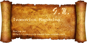 Ivanovics Magdolna névjegykártya
